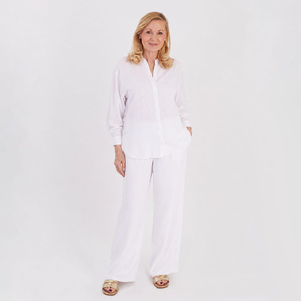 Marina Kaneva Wide Leg Trousers (Size 12) - White