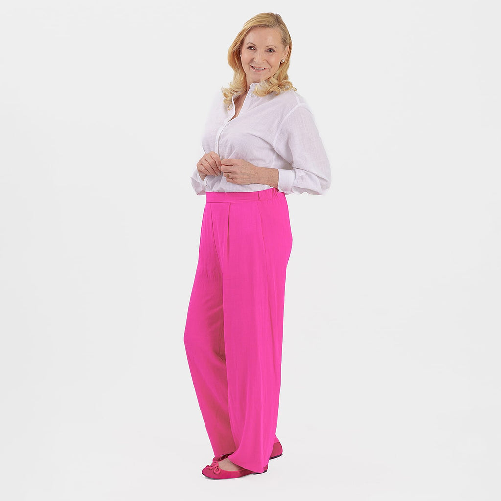 Marina Kaneva Wide Leg Trousers (Size 16) - Pink