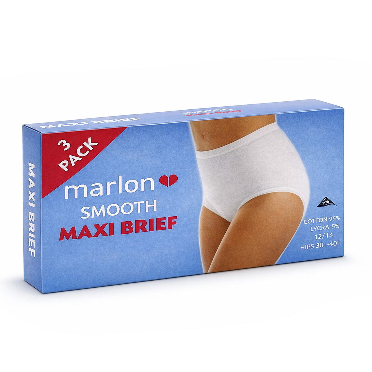 Marlon Pack of 3 Smooth Cotton Maxi Briefs (Size 12/14) - White V32578206 1