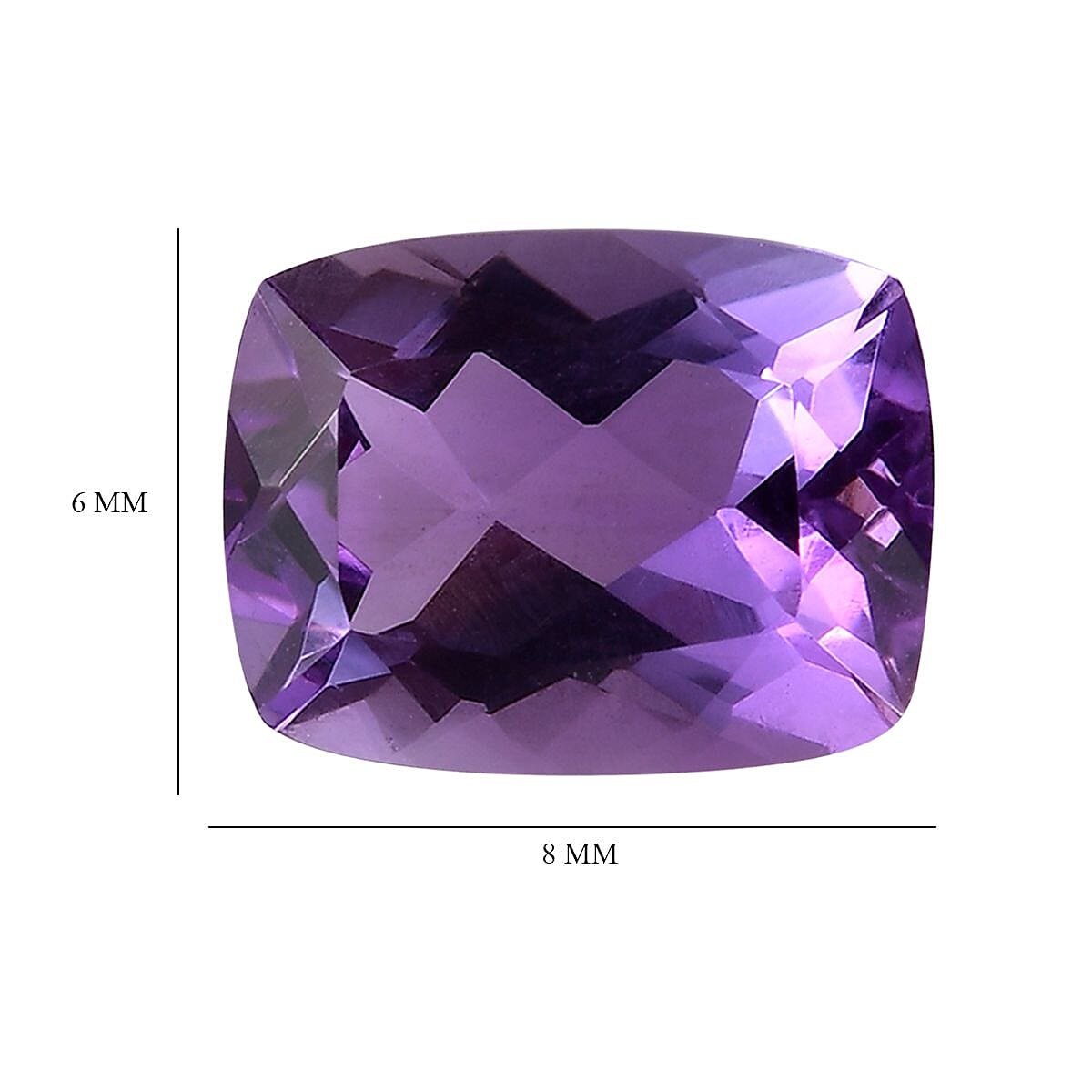 Mashamba Amethyst Loose Gemstone in Cushion Cut (8x6 mm) 7733653 4
