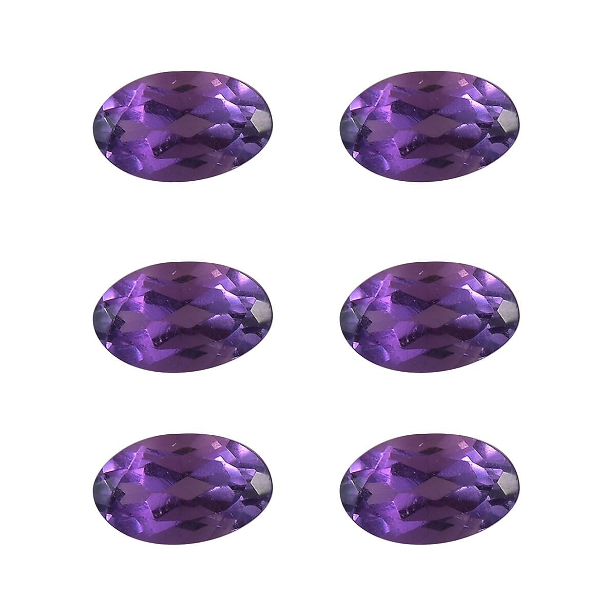 Set of 6 Mashamba Amethyst Loose Gemstones in Oval Shape (5x3mm) 7778424 0