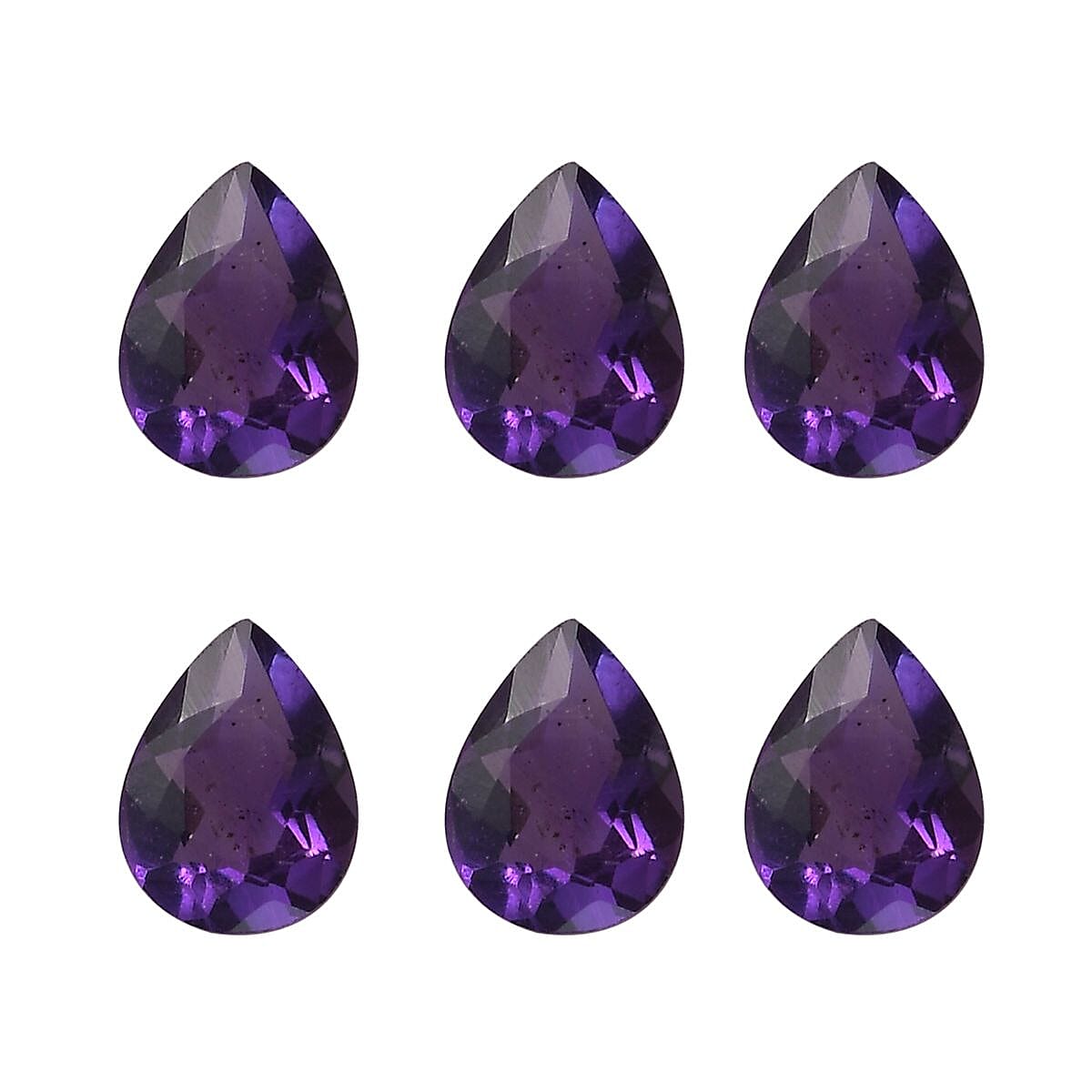 Set of 6 Mashamba Amethyst Loose Gemstones in Pear Shape (4x3mm) 7778426 0