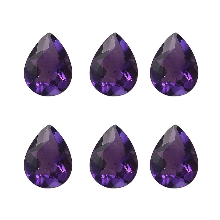 Set of 6 Mashamba Amethyst Loose Gemstones in Pear Shape (4x3mm) 7778426 1