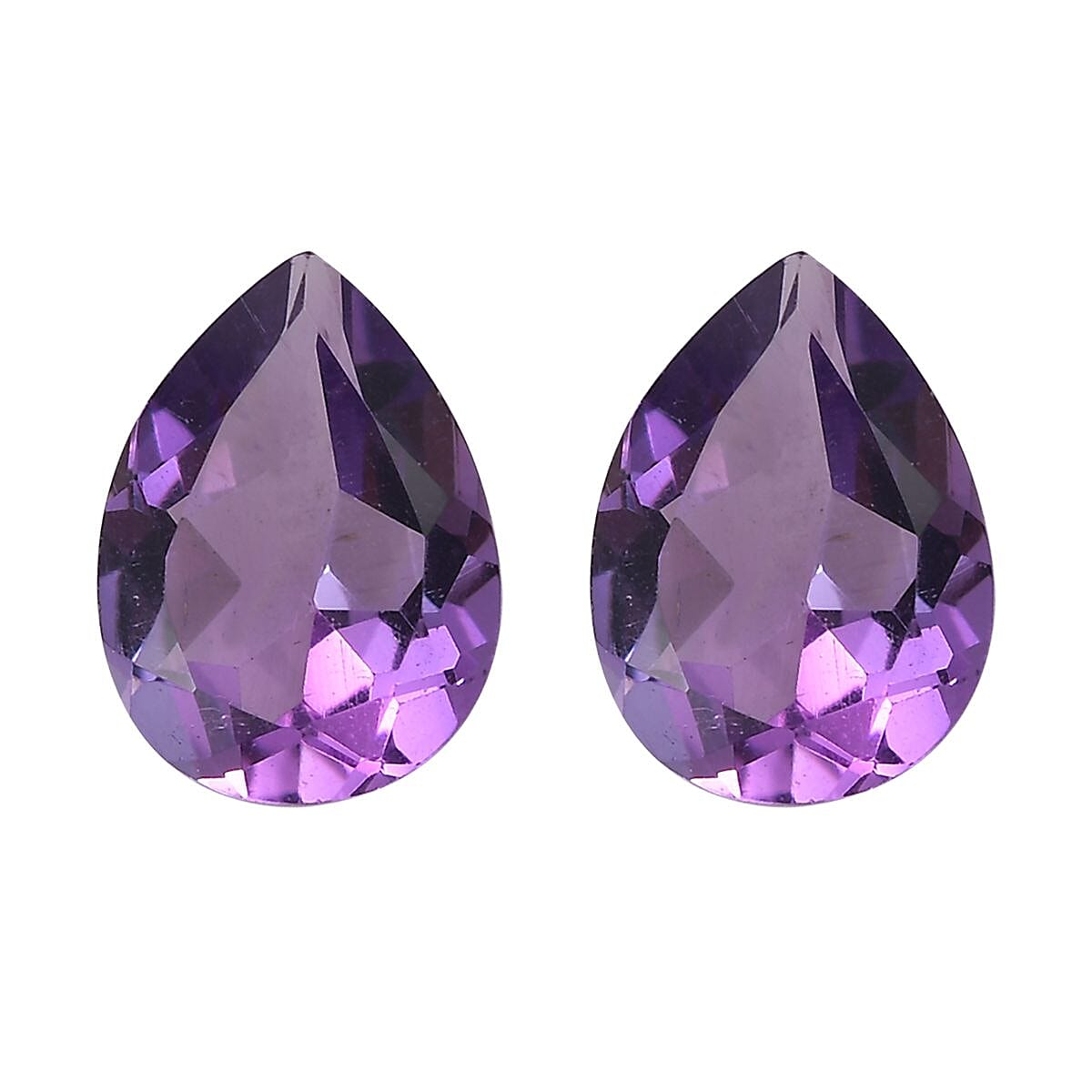 Set of 2 Mashamba Amethyst Loose Gemstones in Pear Shape (7x5mm) 7787460 0