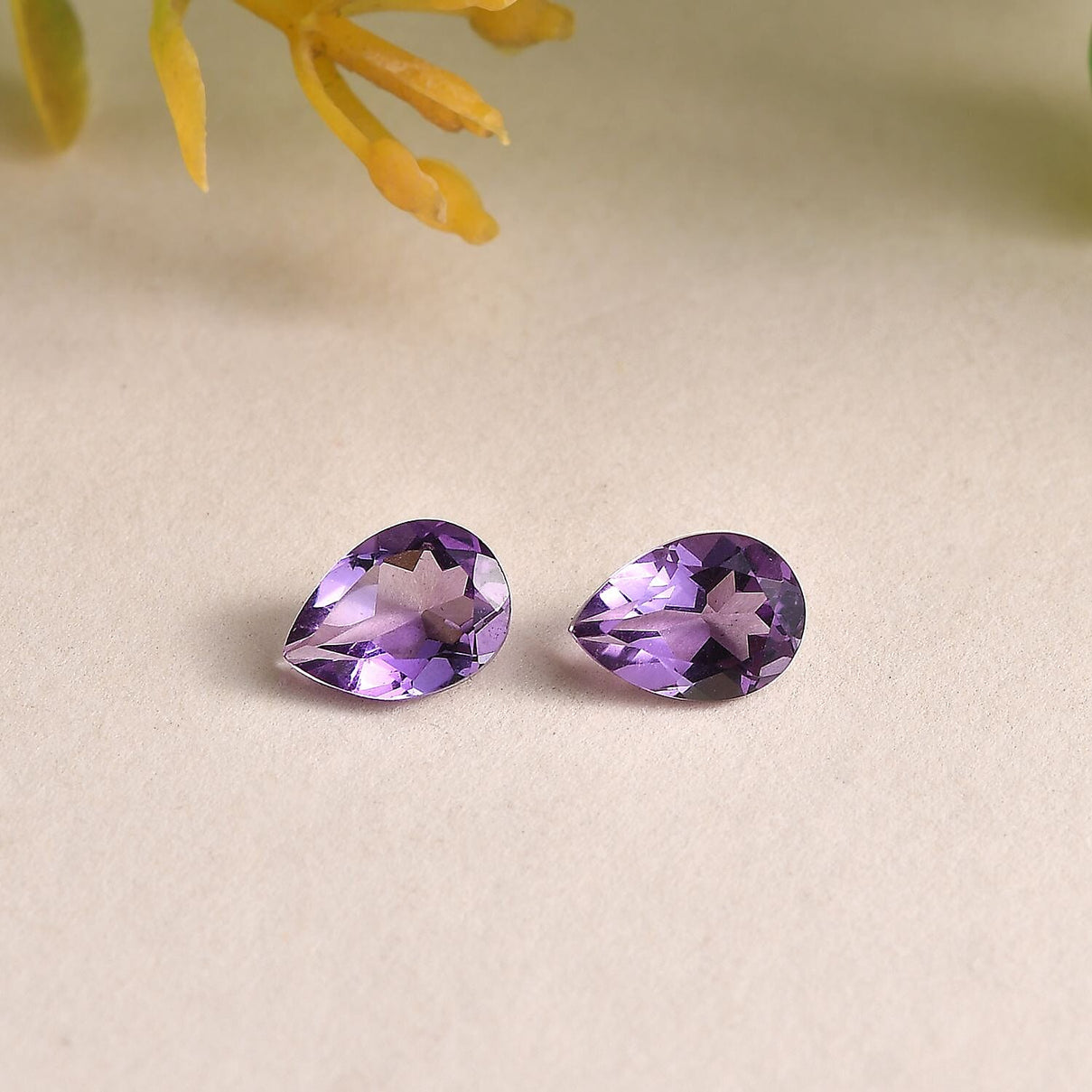 Set of 2 Mashamba Amethyst Loose Gemstones in Pear Shape (7x5mm) 7787460 2