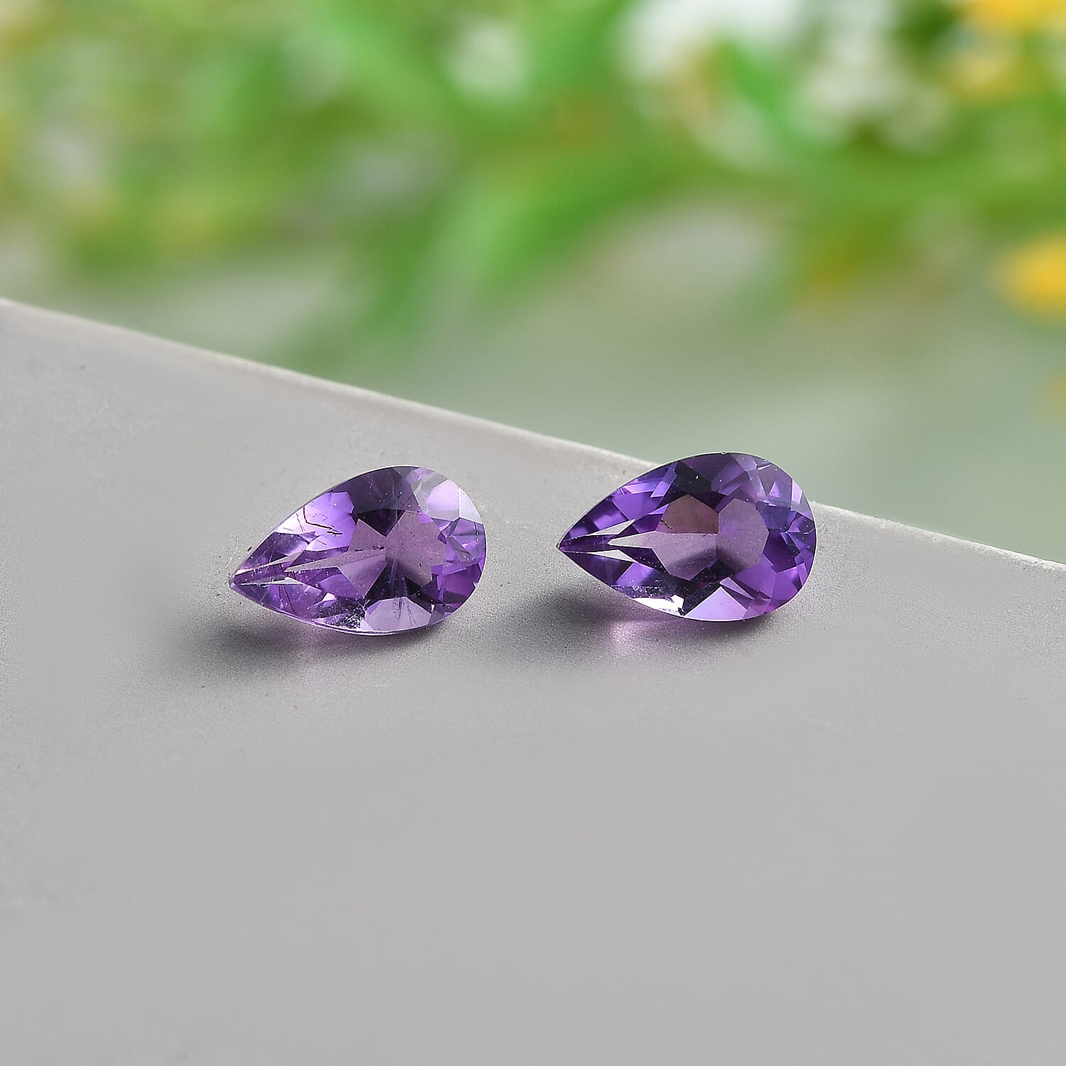 Set of 2 Mashamba Amethyst Loose Gemstones in Trillion Shape (8x5mm) 7827389 2