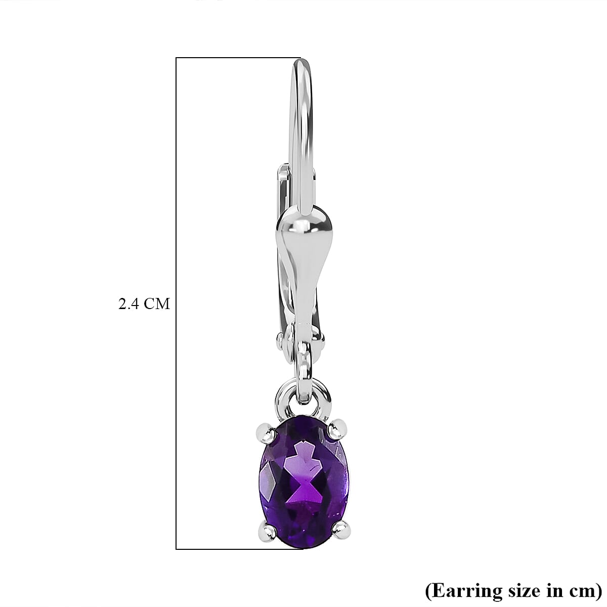 Mashamba Amethyst Solitaire Earrings in Platinum Plated Sterling Silver 3744072 5