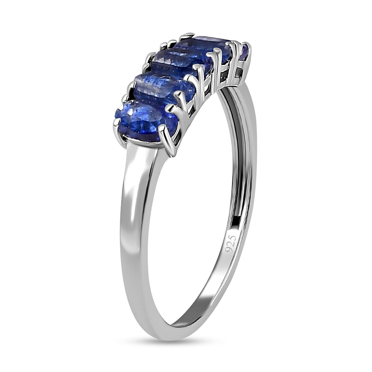 Masoala Sapphire 5 Stone Ring in Platinum Overlay Sterling Silver 1.715 Ct 7363268 3