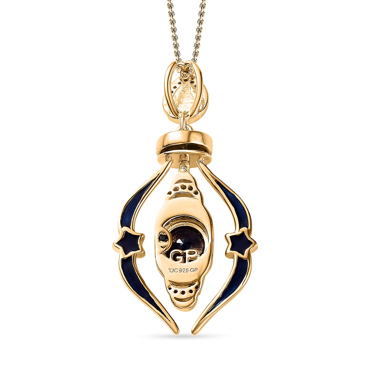 GP Celestial Dream Collection - Masoala Sapphire &amp; Multi Gemstone Two- Way Moveable Pendant with Chain (Size 20) in Platinum Overlay Sterling Silver 2.54 Ct, Silver Wt 5.70 Gms 4238910 4