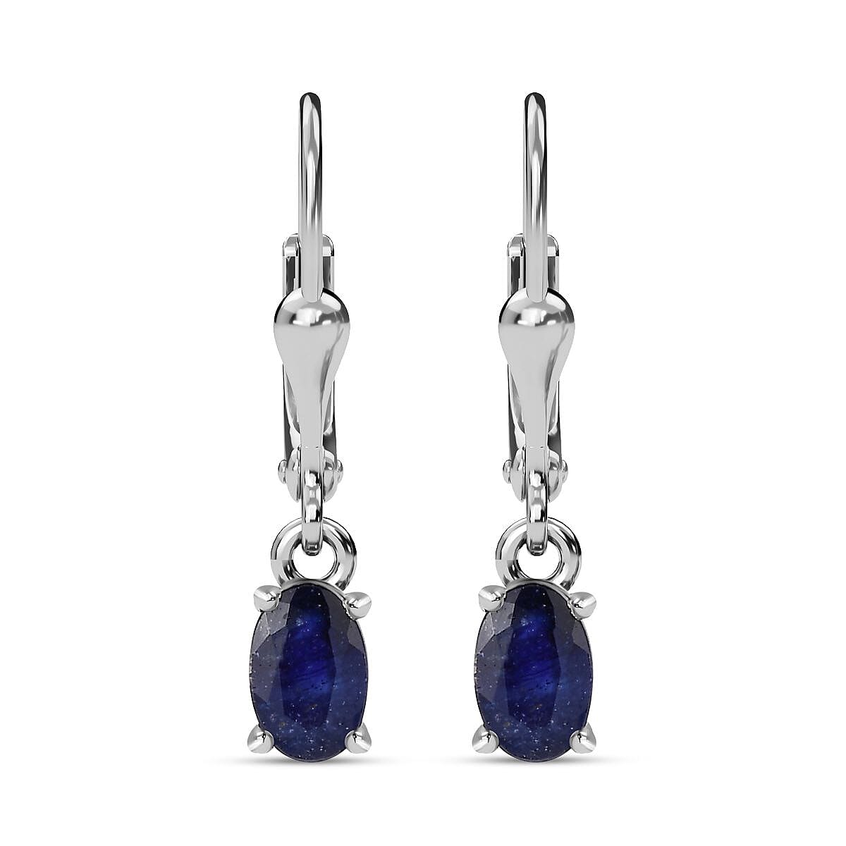 Masoala Sapphire (FF) Solitaire Dangle Earrings in Sterling Silver 1.49 Ct. 3691669 8