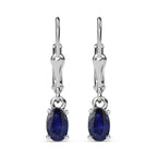 Masoala Sapphire (FF) Solitaire Dangle Earrings in Sterling Silver 1.49 Ct.