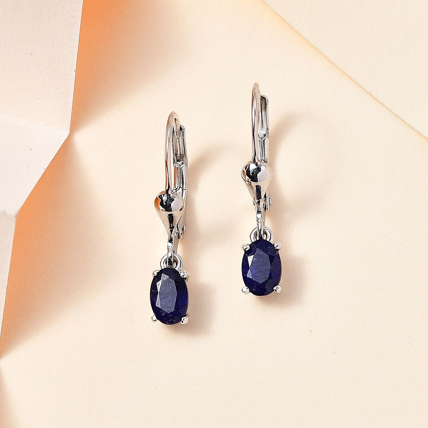 Masoala Sapphire (FF) Solitaire Dangle Earrings in Sterling Silver 1.49 Ct. 3691669 9