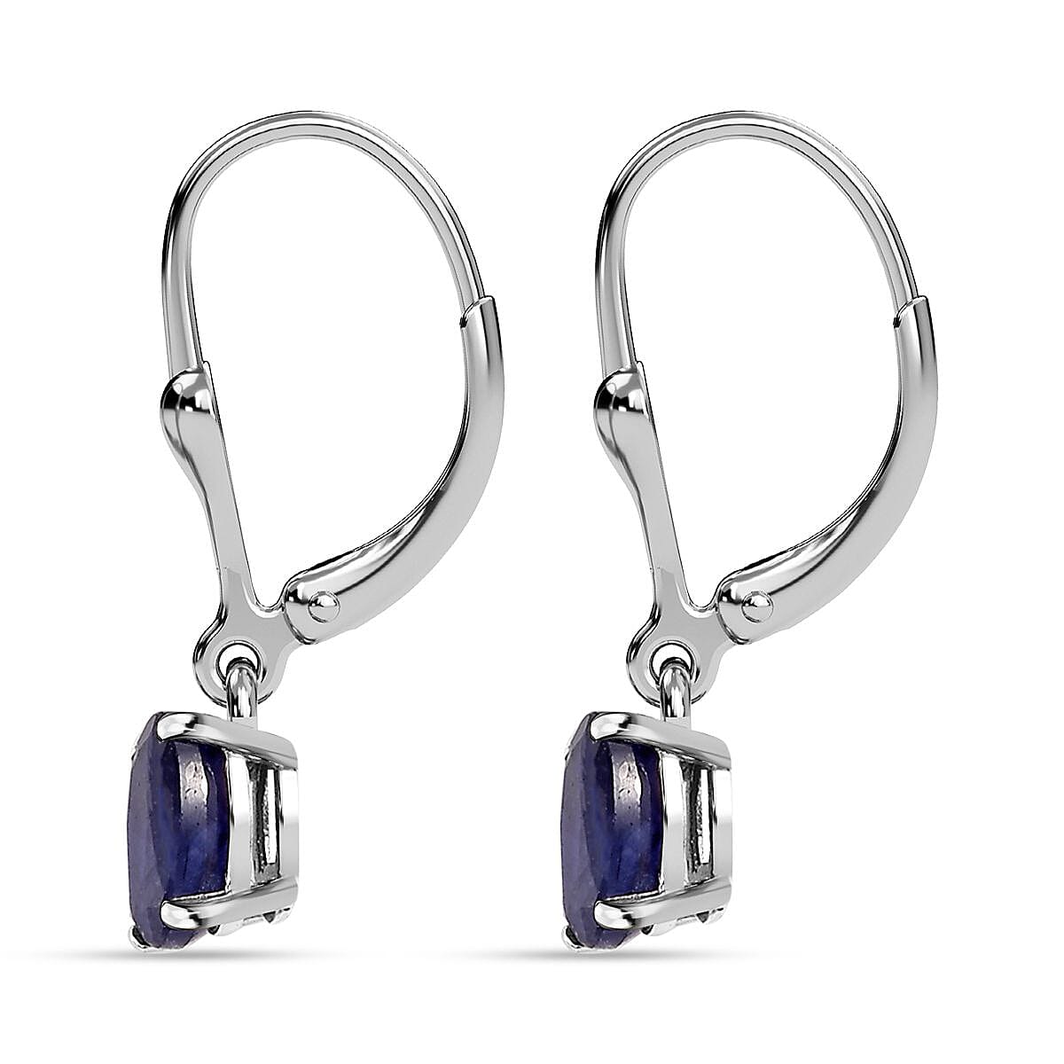 Masoala Sapphire (FF) Solitaire Dangle Earrings in Sterling Silver 1.49 Ct. 3691669 12