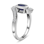 Masoala Sapphire (FF) and Natural Zircon Bypass Ring in Platinum Overlay Sterling Silver 1.60 Ct.