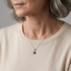 Masoala Sapphire & Lab Grown Diamond Pendant with Chain (Size 20) in Rhodium Overlay Sterling Silver 1.84 Ct.