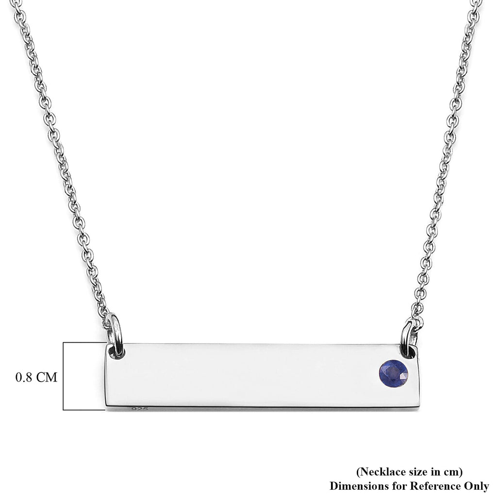 Masoala Sapphire (FF) Necklace (Size 18) in Platinum Overlay Sterling Silver, Silver Wt. 7.70 Gms