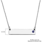 Masoala Sapphire (FF) Necklace (Size 18) in Platinum Overlay Sterling Silver, Silver Wt. 7.70 Gms