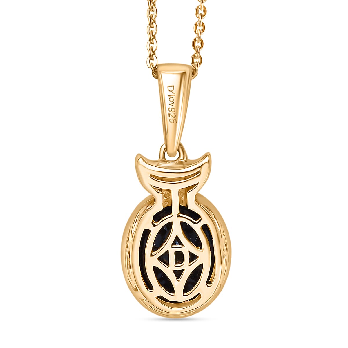 Masoala Sapphire Pendant with Chain (Size 20) in Yellow Gold Plated Sterling Silver 3.90 Ct. 4421782 5