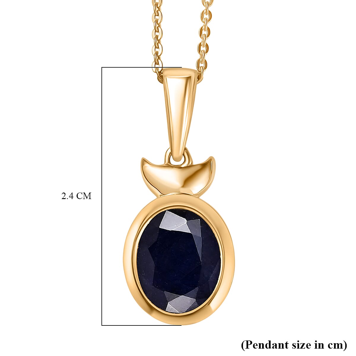 Masoala Sapphire Pendant with Chain (Size 20) in Yellow Gold Plated Sterling Silver 3.90 Ct. 4421782 7