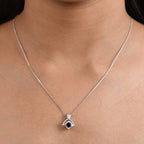 Masoala Sapphire Pendant with Chain (Size 20) in Rhodium Overlay Sterling Silver
