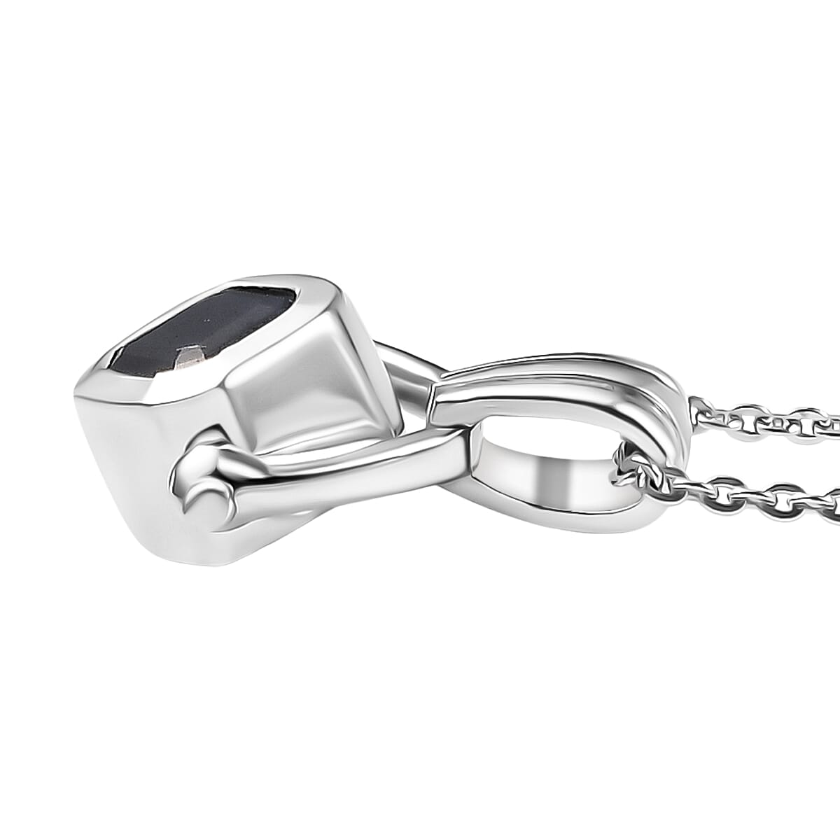 Masoala Sapphire Pendant with Chain (Size 20) in Rhodium Overlay Sterling Silver 4421182 3