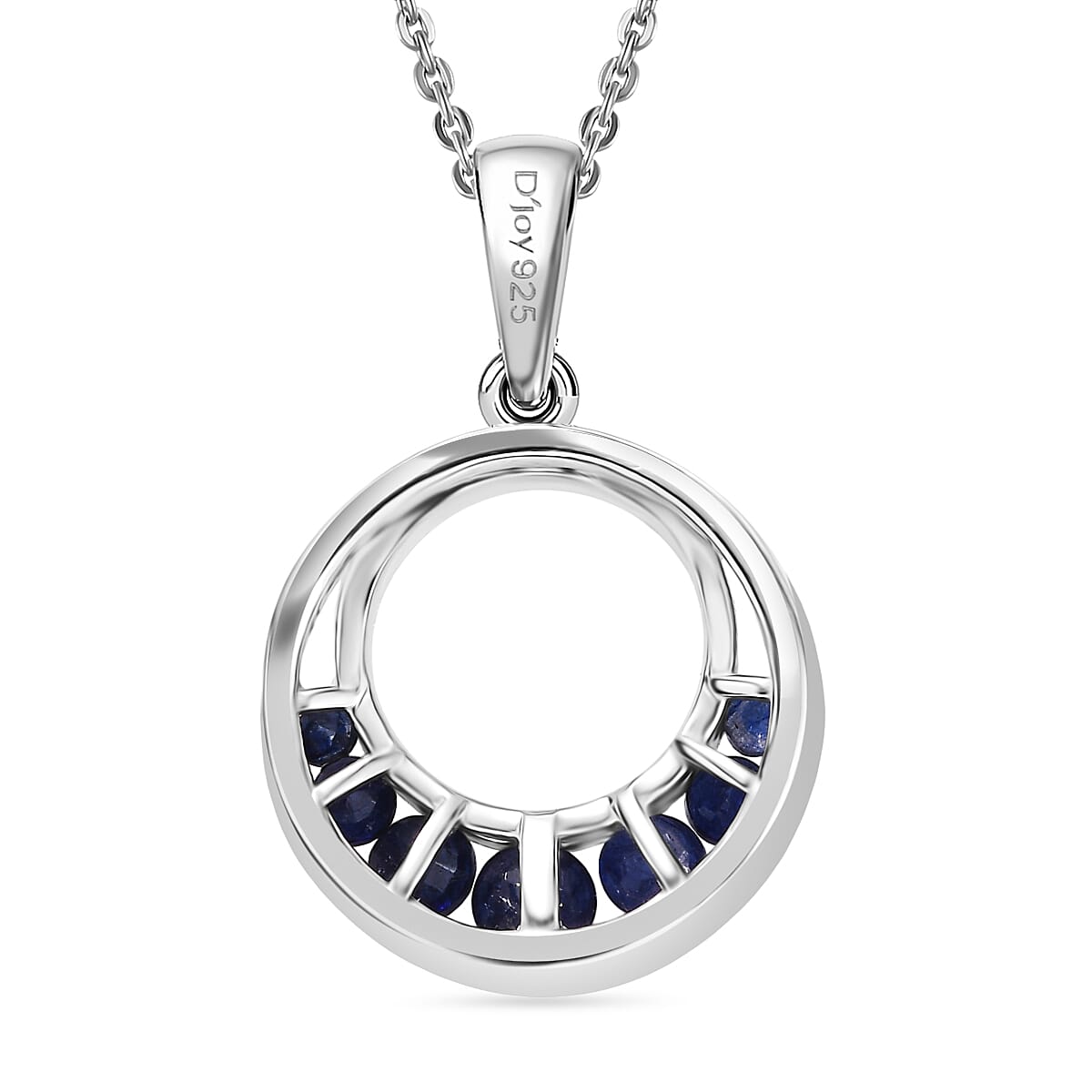 Masoala Sapphire Pendant with Chain (Size 20) in Rhodium Overlay Sterling Silver 1.01 Ct, Silver Wt. 5.09 Gms. 4422141 4