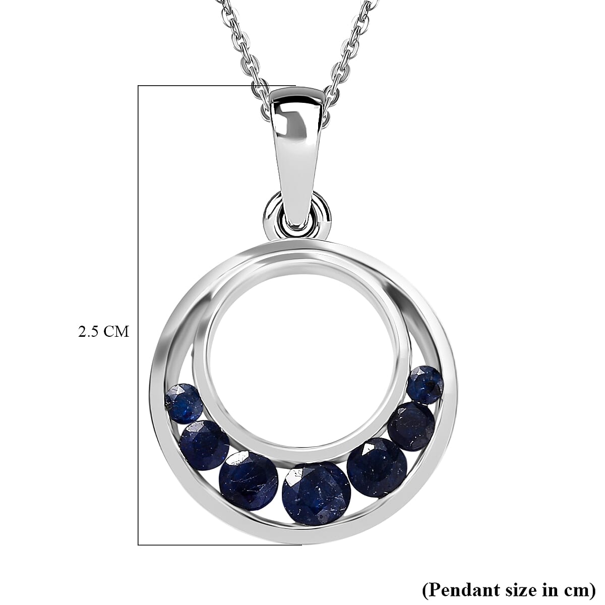 Masoala Sapphire Pendant with Chain (Size 20) in Rhodium Overlay Sterling Silver 1.01 Ct, Silver Wt. 5.09 Gms. 4422141 5