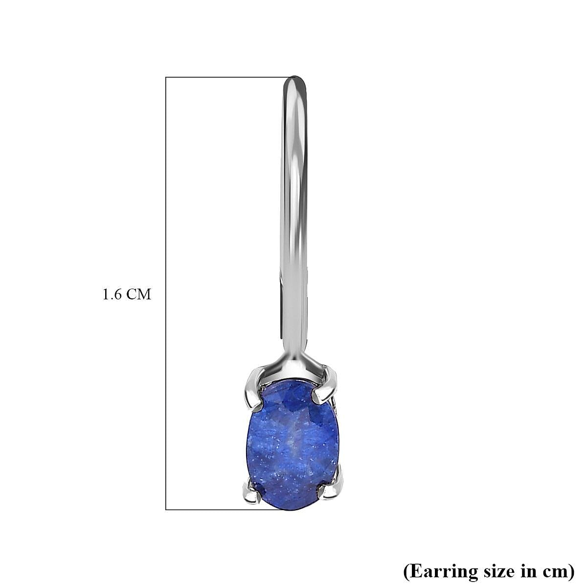 Masoala Sapphire Solitaire Lever Back Earrings in Platinum Overlay Sterling Silver 1.40 Ct. 7457862 5