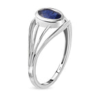 Masoala Sapphire Solitaire Ring in Platinum Overlay Sterling Silver 1.22 Ct.