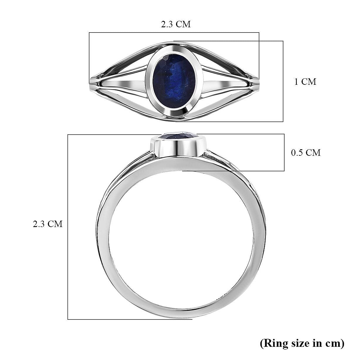 Masoala Sapphire Solitaire Ring in Platinum Overlay Sterling Silver 1.22 Ct. 7471575 5