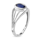 Masoala Sapphire Solitaire Ring in Platinum Overlay Sterling Silver 1.22 Ct.