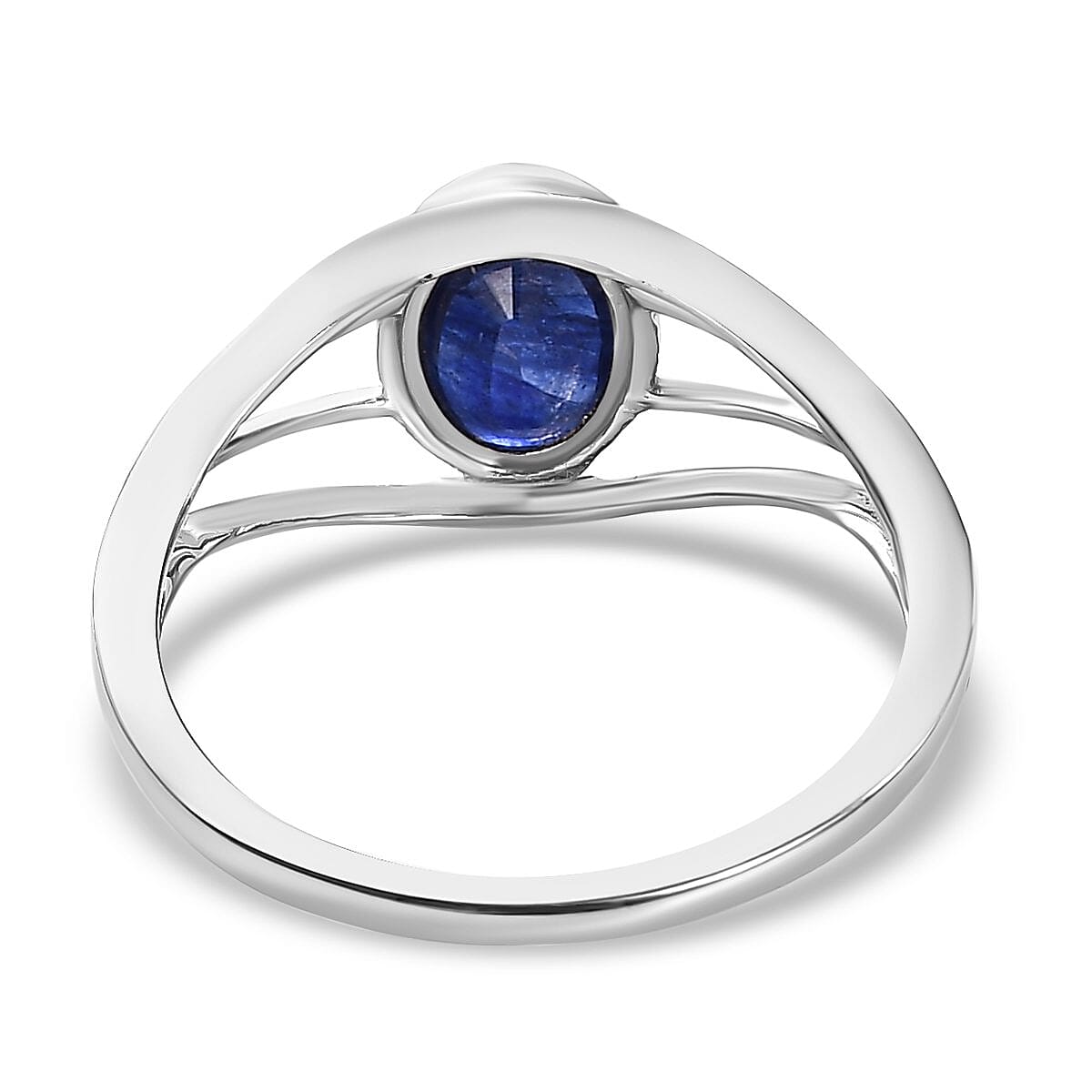 Masoala Sapphire Solitaire Ring in Platinum Overlay Sterling Silver 1.22 Ct. 7471575 10