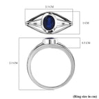 Masoala Sapphire Solitaire Ring in Platinum Overlay Sterling Silver 1.22 Ct.