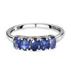 Masoala Sapphire 5 Stone Ring in Platinum Overlay Sterling Silver 1.71 Ct
