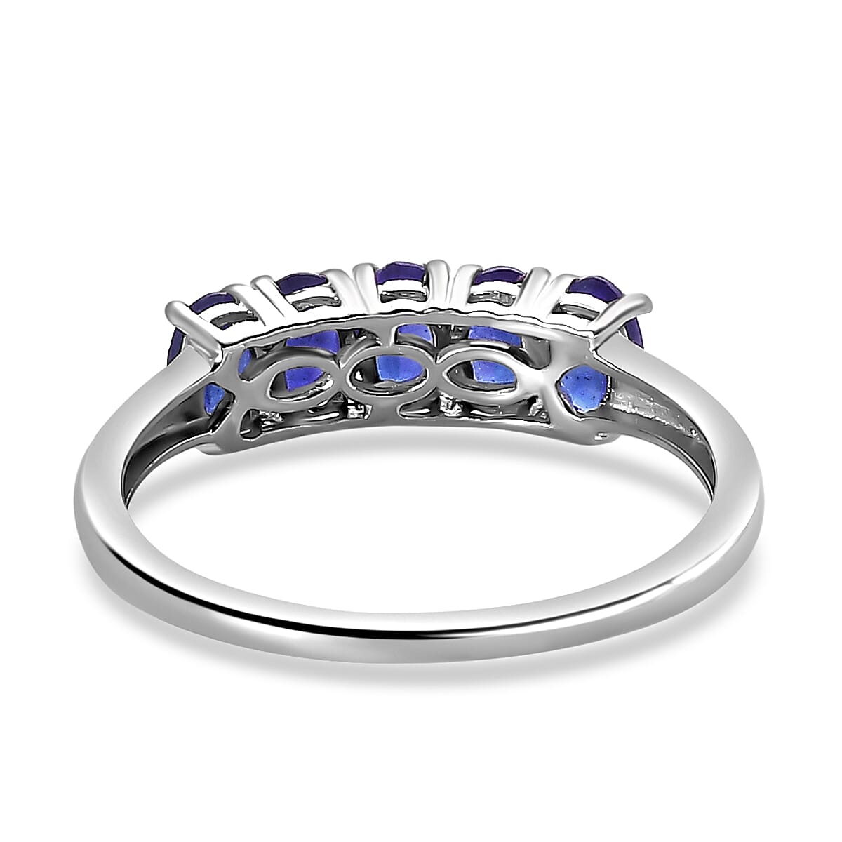 Masoala Sapphire 5 Stone Ring in Platinum Overlay Sterling Silver 1.715 Ct 7363268 10