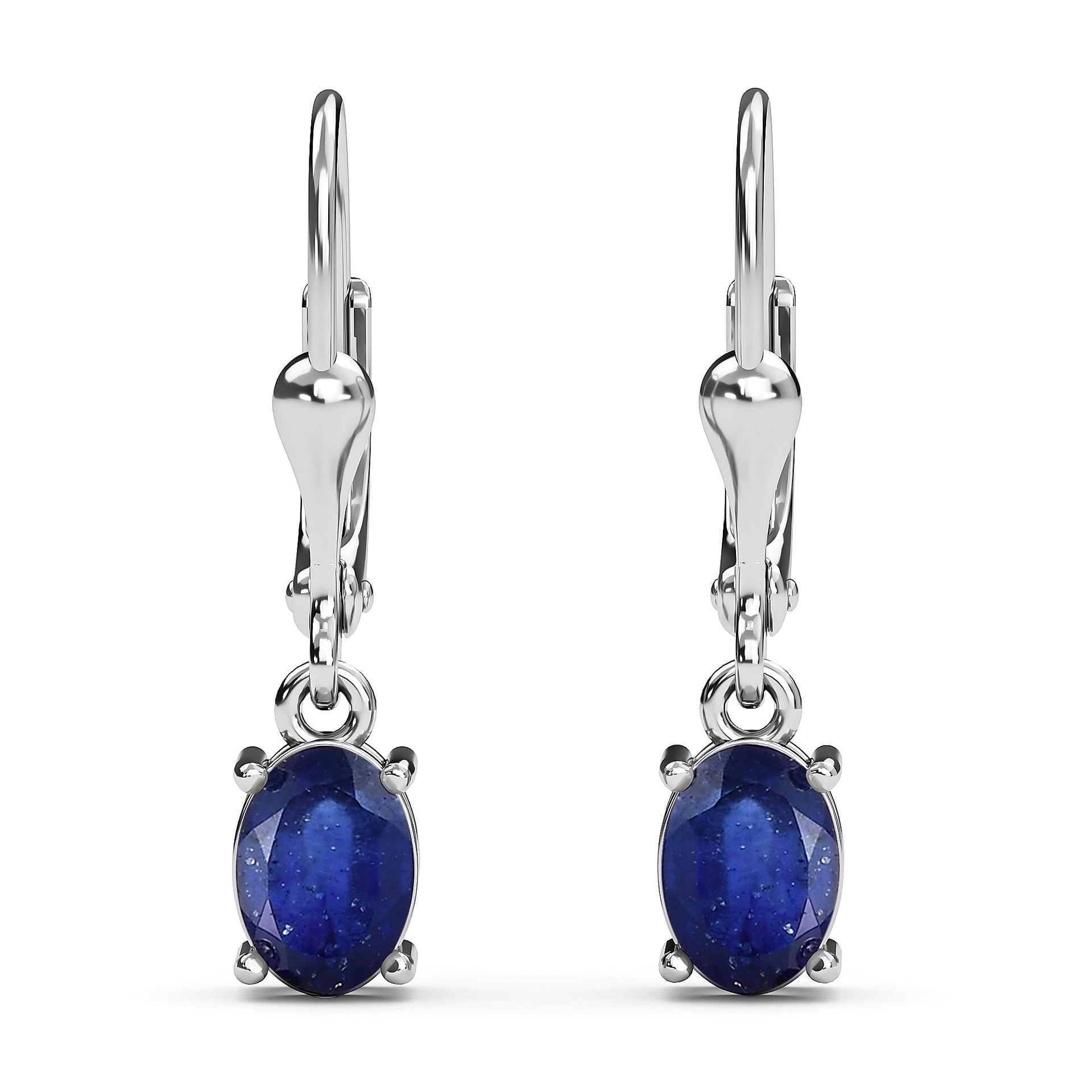 Masoala Sapphire (FF) Solitaire Dangle Earrings in Sterling Silver 1.49 Ct. 3691669 0