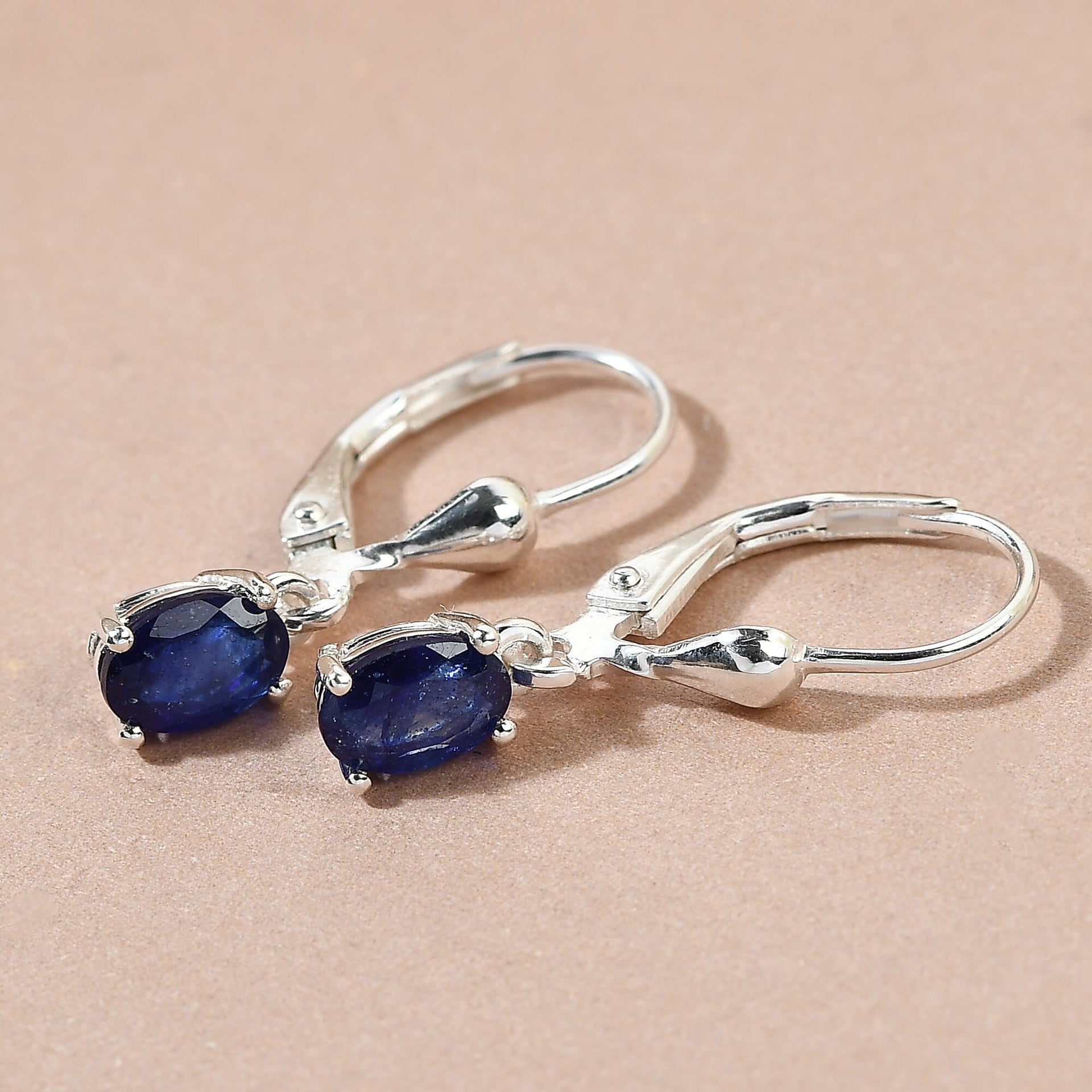 Masoala Sapphire (FF) Solitaire Dangle Earrings in Sterling Silver 1.49 Ct. 3691669 4