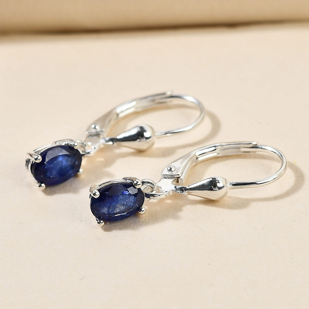 Masoala Sapphire (FF) Solitaire Dangle Earrings in Sterling Silver 1.49 Ct. 3691669 5