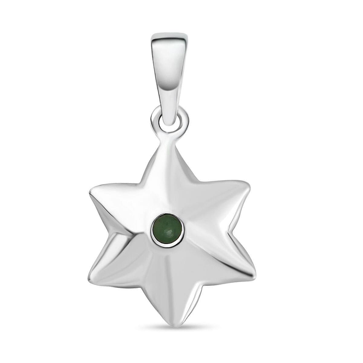 May Birthflower Lily of the Valley with Emarld Pendant in Two Tone Sterling Silver 7541530 5
