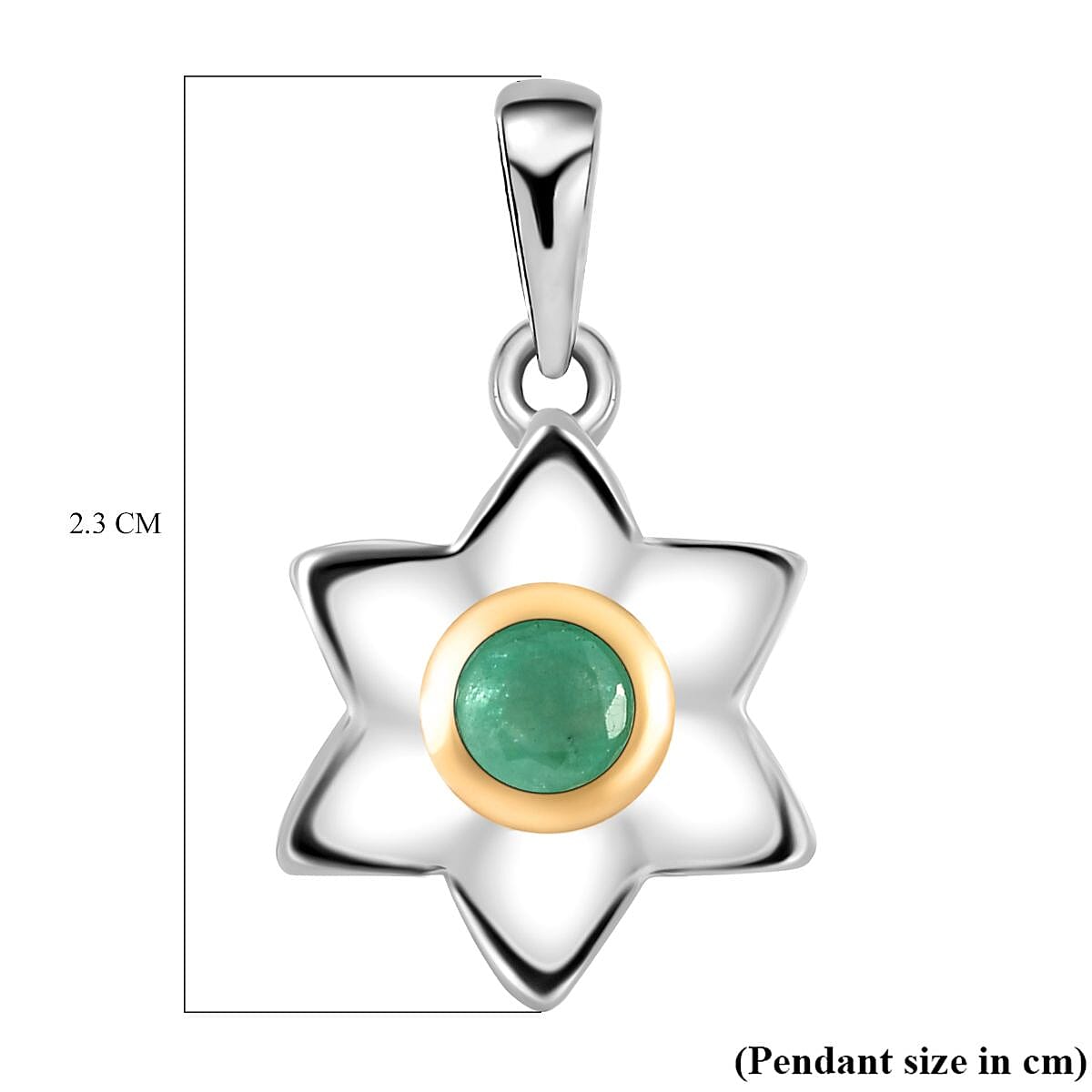 May Birthflower Lily of the Valley with Emarld Pendant in Two Tone Sterling Silver 7541530 6