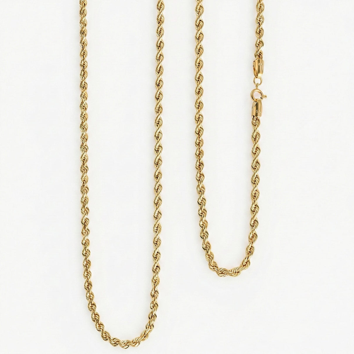 Mega Hatton Garden CloseOut- 9K Yellow Gold Diamond-Cut 2.45MM Rope Necklace with Spring Ring Clasp 30 Inch 8265567 0
