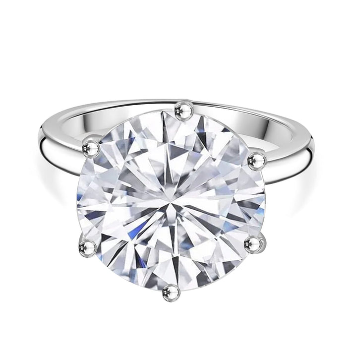 Moissanite Brilliant-Cut Solitaire Ring in Rhodium Overlay Sterling Silver 7.56 Ct. 7964685 2