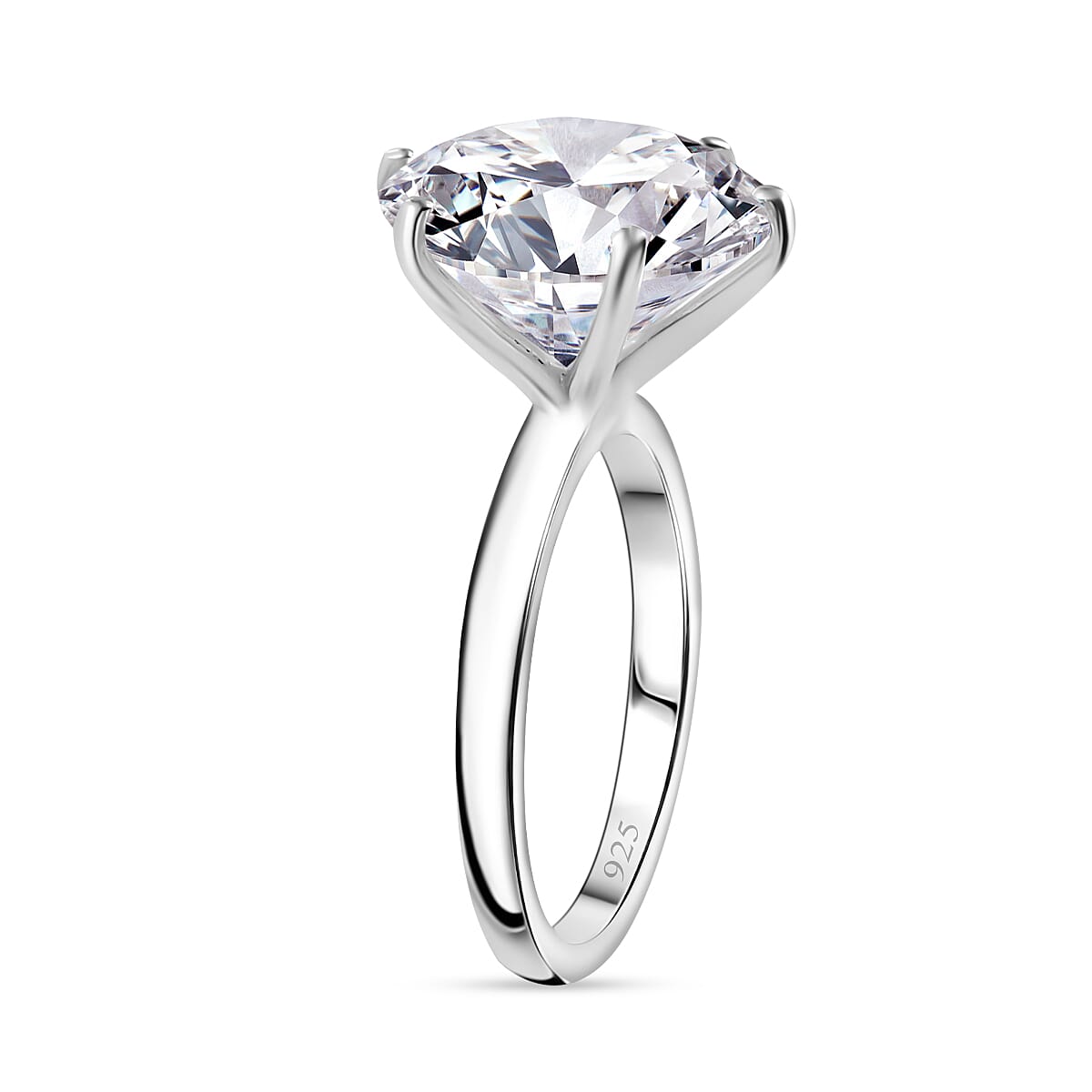 Moissanite Brilliant-Cut Solitaire Ring in Rhodium Overlay Sterling Silver 7.56 Ct. 7964685 8