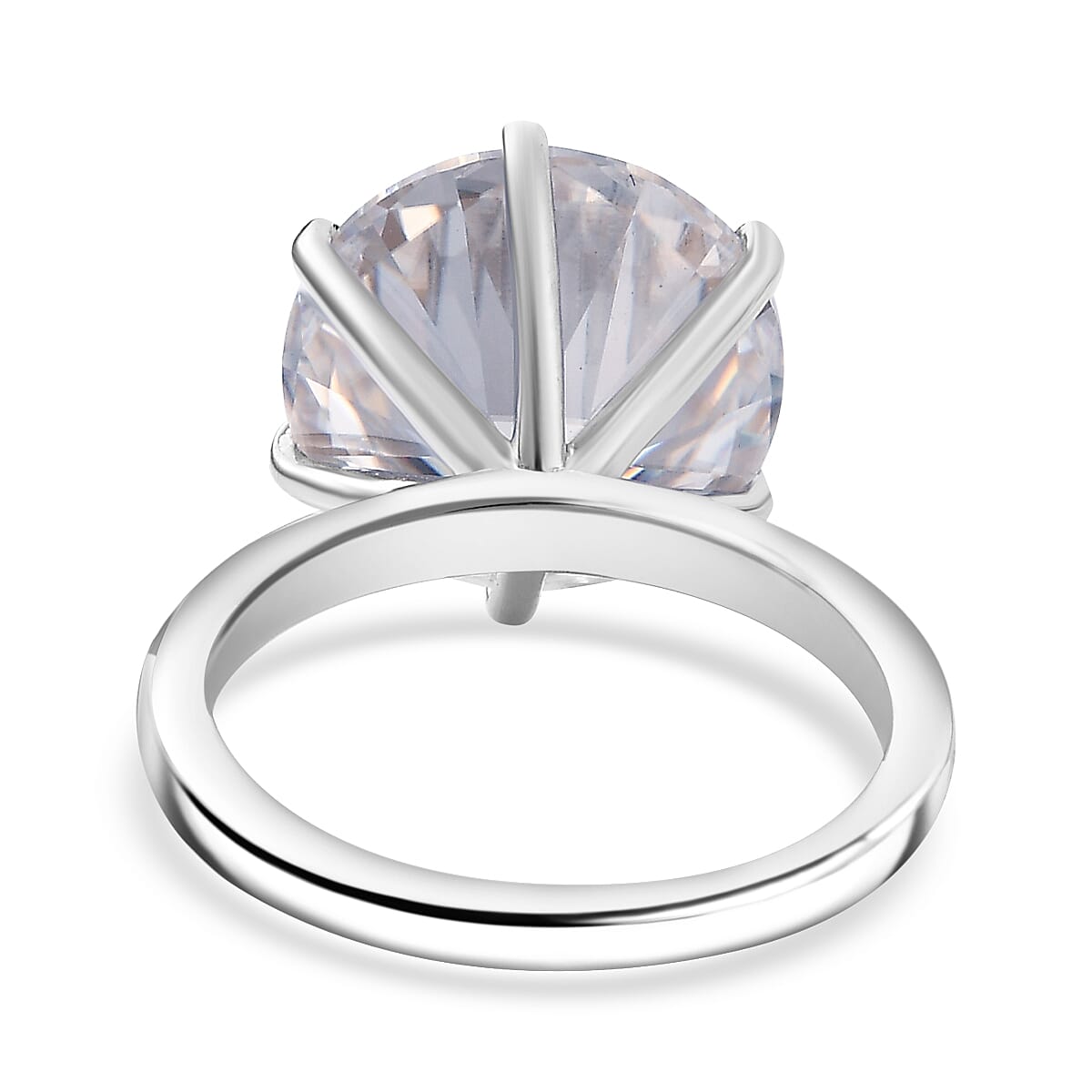 Moissanite Brilliant-Cut Solitaire Ring in Rhodium Overlay Sterling Silver 7.56 Ct. 7964685 10
