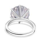 Moissanite Solitaire Ring in Rhodium Overlay Sterling Silver 7.43 Ct