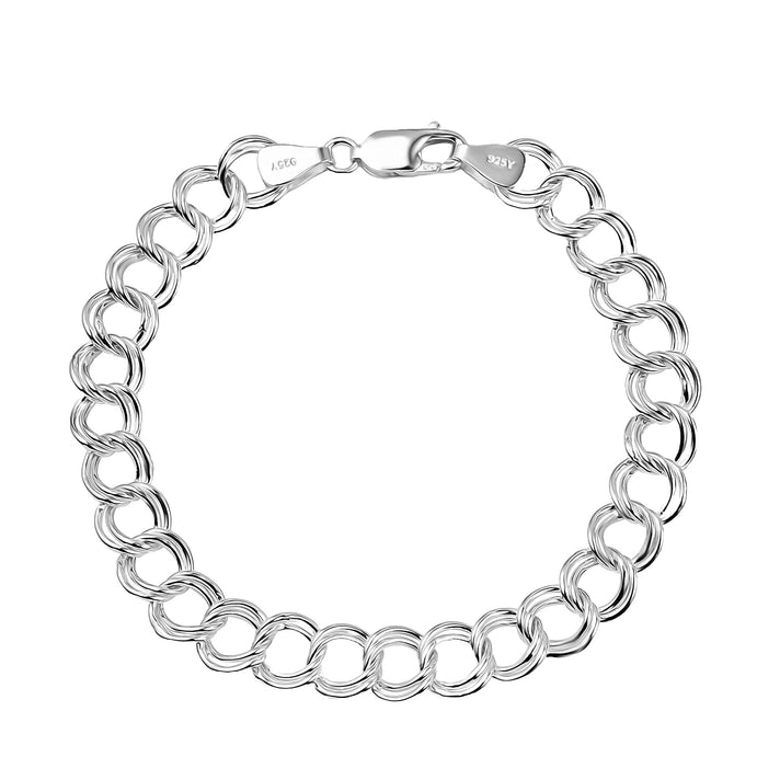 Mega NY close Out Deal - Sterling Silver Double Curb Bracelet (Size 7.5) with Lobster Clasp, Silver Wt. 6.20 Gms. 7725062 1