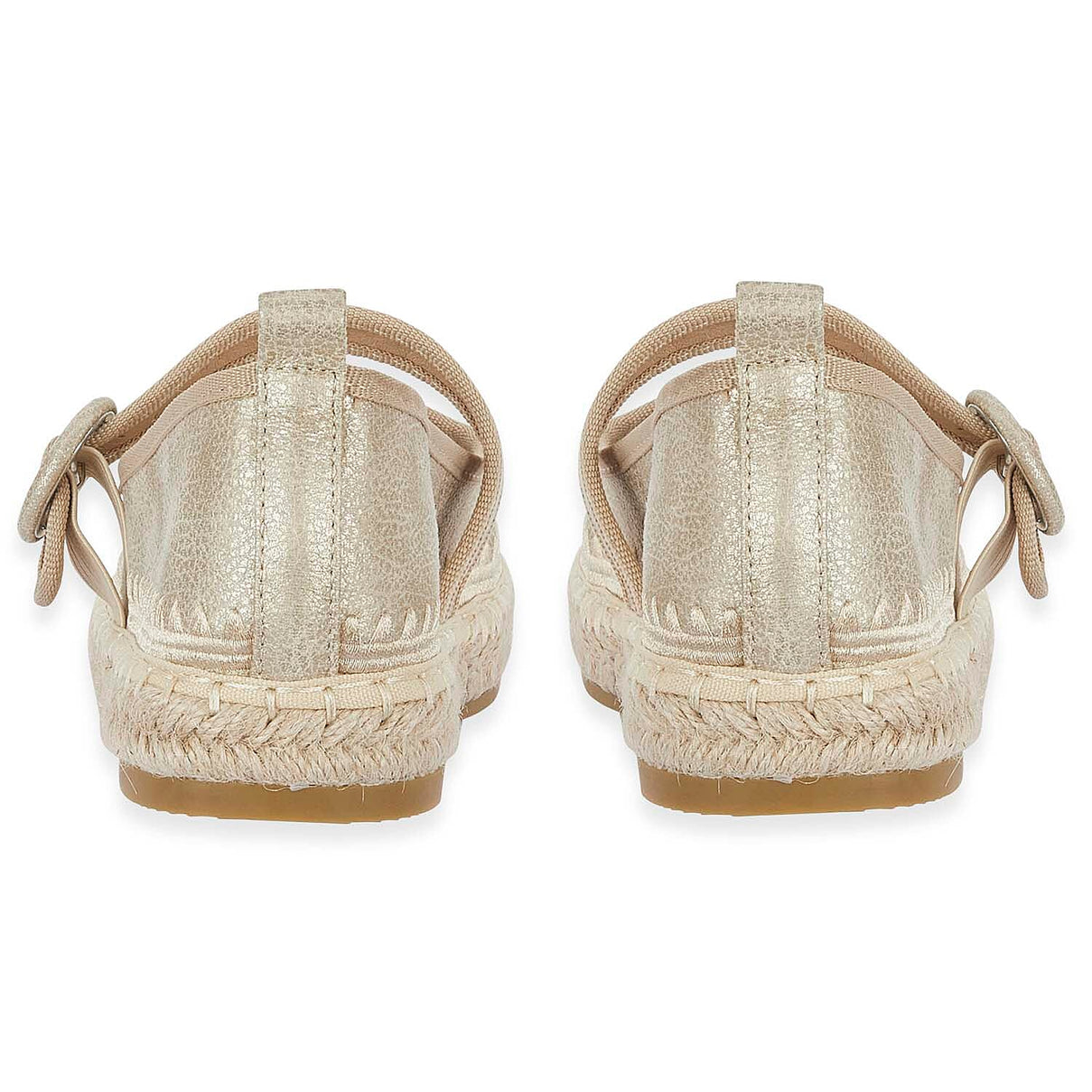 Mellow Ladies Espadrille Ballerina Shoes With Buckle Detail (Size 6) - Gold V32520486 2