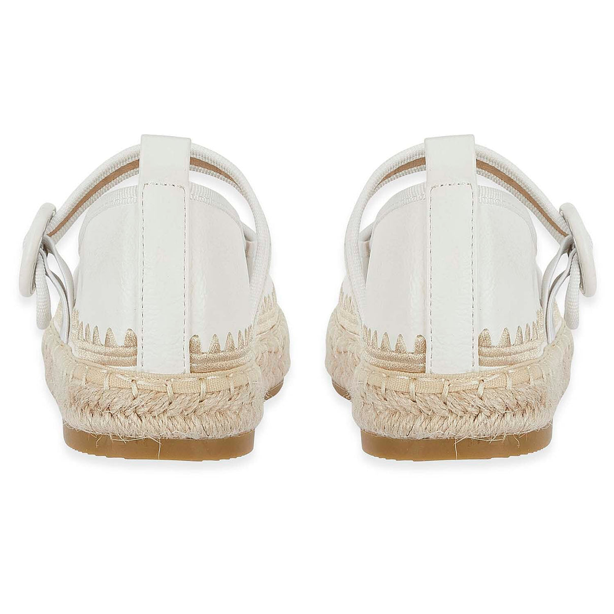 Mellow Ladies Espadrille Ballerina Shoes With Buckle Detail (Size 6) - White V32520480 2