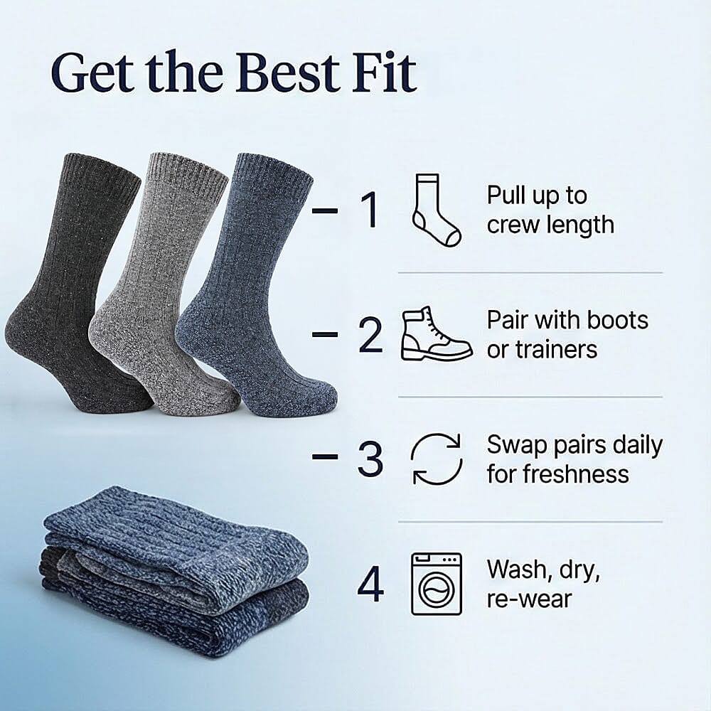Mens 3 Pack ProHike Cushion Sole Wool Socks (UK 6-11) - Blue 8374338 4