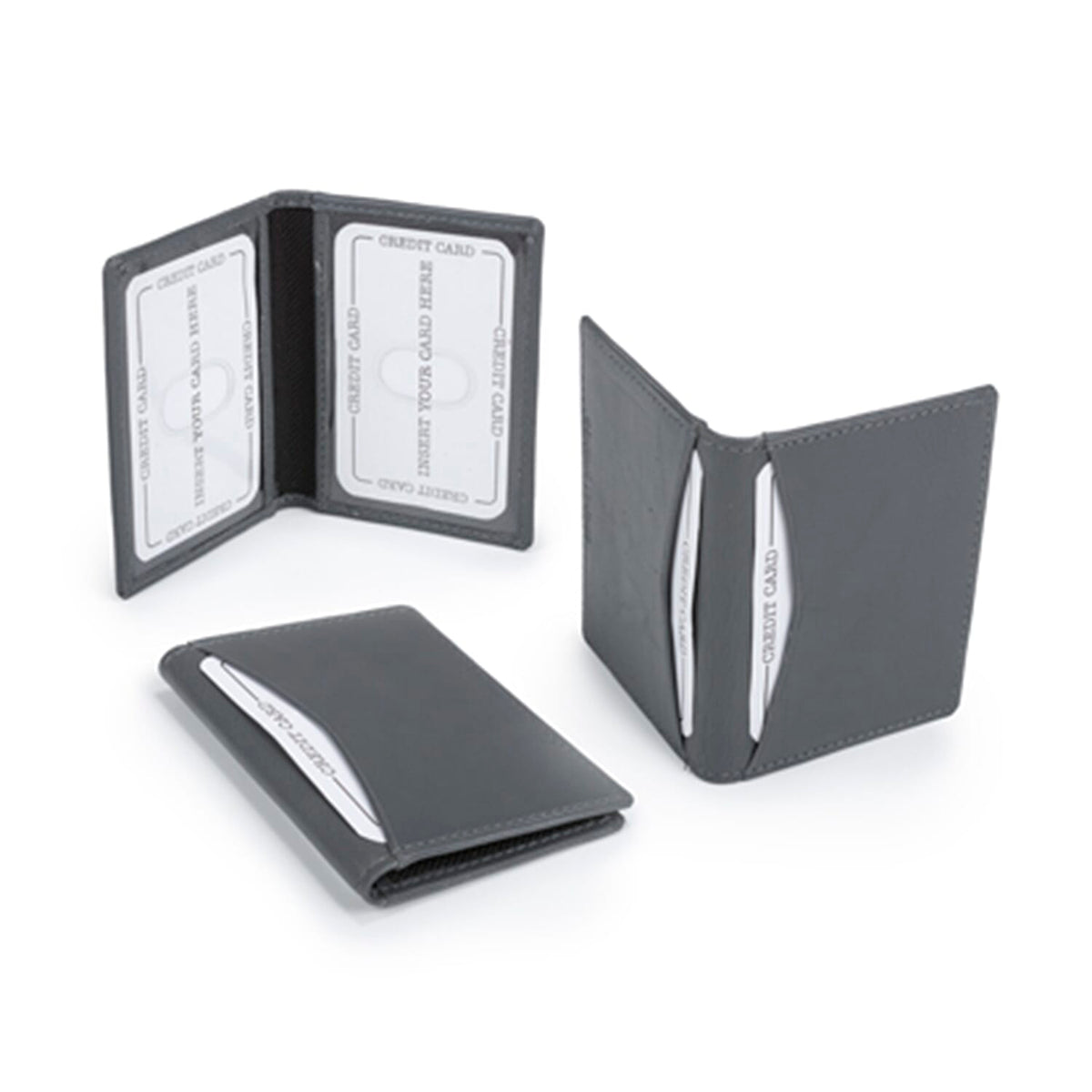 Mens Leather Slim Credit Card Holder - Grey 8102767 5